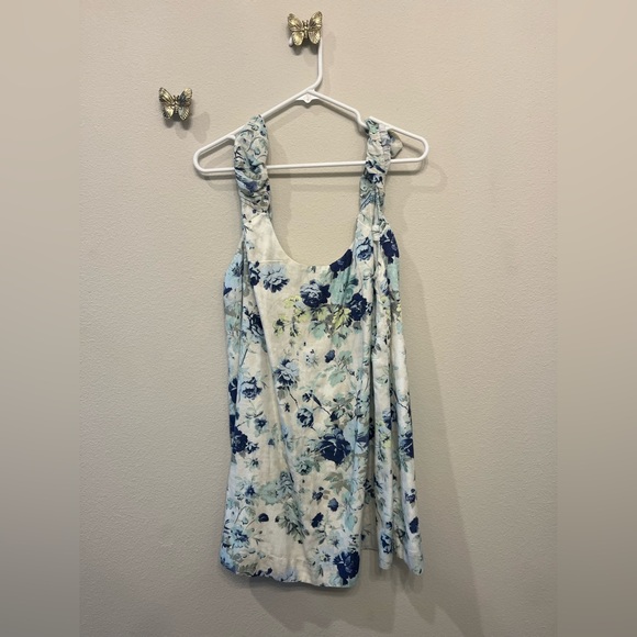 Free People Dresses & Skirts - Free People Floral Mini Dress in White and Blue
